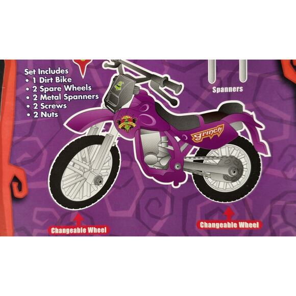 VTG Dr. Seuss How The Grinch Stole Christmas Extreme Dirt Bike Bendable Figure - Picture 8 of 8